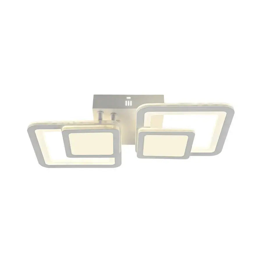 Lustra LED cu telecomanda BALANS 48W, 2 Patrate, lumina Rece/Calda/Neutra, Dimabila, Alb