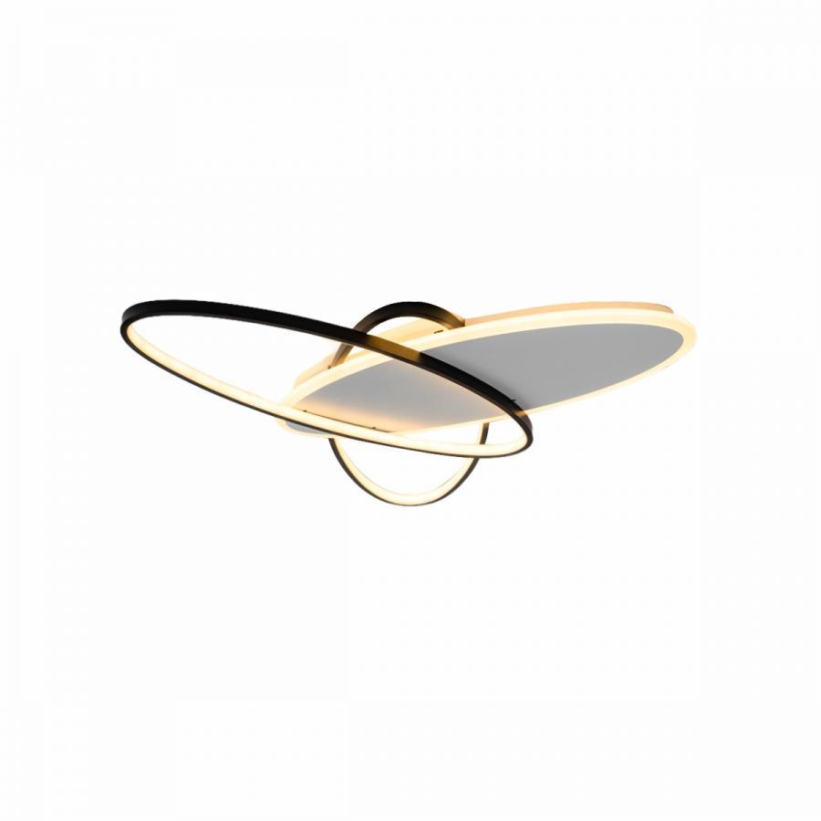 Lustra LED cu telecomanda LIGURIA 81W, 3 Ovale, lumina Rece/Calda/Neutra, Dimabila, Negru Alb