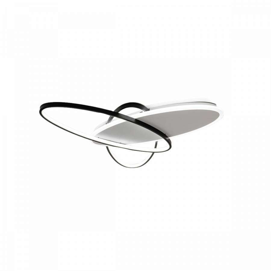 Lustra LED cu telecomanda LIGURIA 81W, 3 Ovale, lumina Rece/Calda/Neutra, Dimabila, Negru Alb