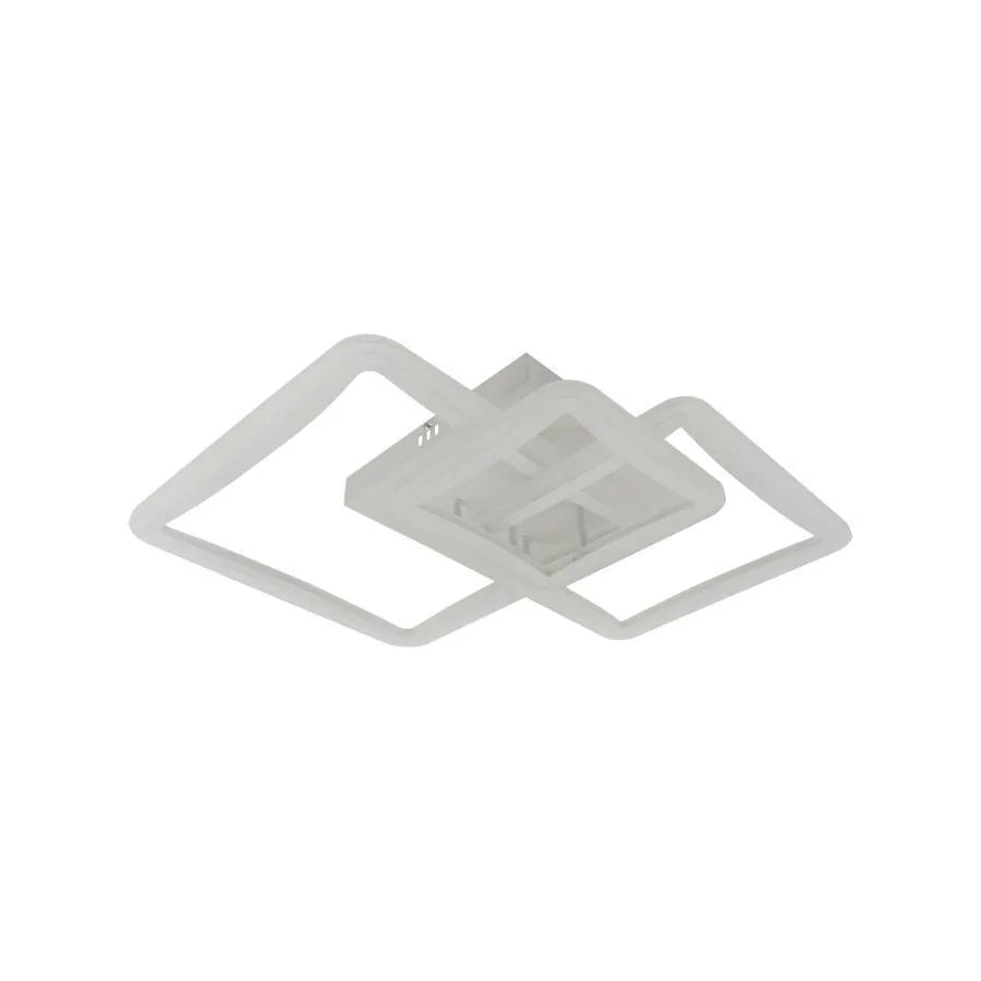 Lustra LED cu telecomanda FARYDA 120W, 3 Patrate, lumina Rece/Calda/Neutra, Dimabila, Alb