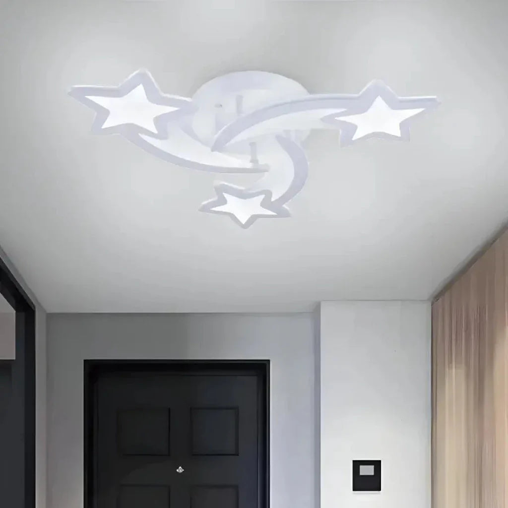 Lustra LED cu telecomanda IPOMOEA 48W, 3 Stele, lumina Rece/Calda/Neutra, Dimabila, Alb