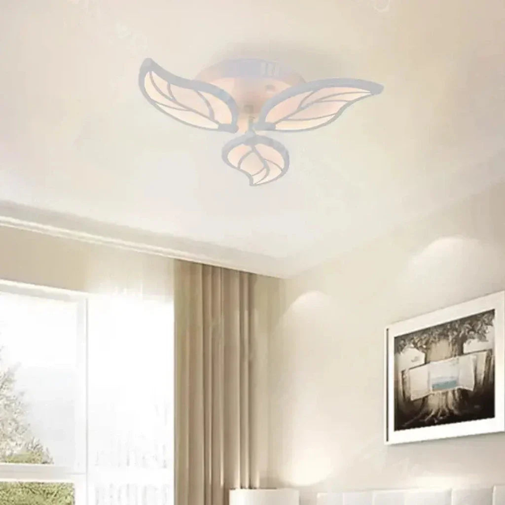 Lustra LED cu telecomanda LAURICE, 33W, 3 Petale, lumina Rece/Calda/Neutra, Dimabila, Alb