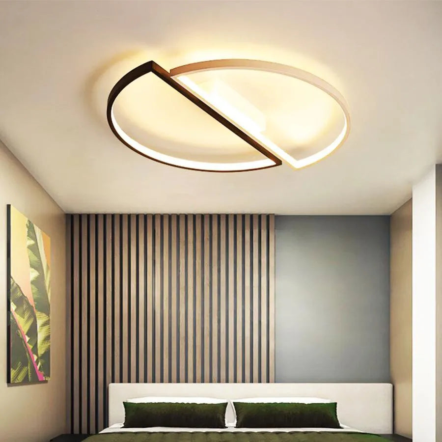 Lustra LED cu telecomanda VECTOR ARCUS 35W, 2 Elemente, lumina Rece/Calda/Neutra, Dimabila, Alb Negru