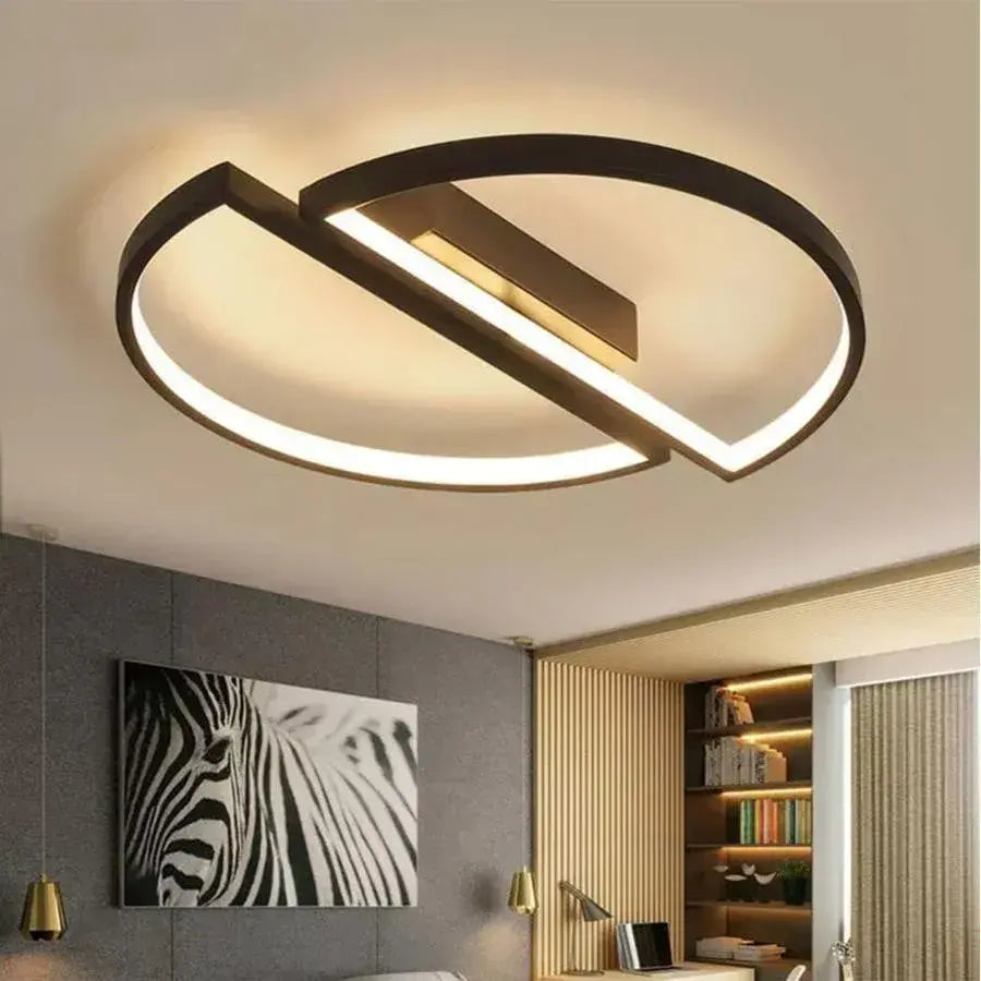 Lustra LED cu telecomanda VECTOR ARCUS 35W, 2 Elemente, lumina Rece/Calda/Neutra, Dimabila, Negru