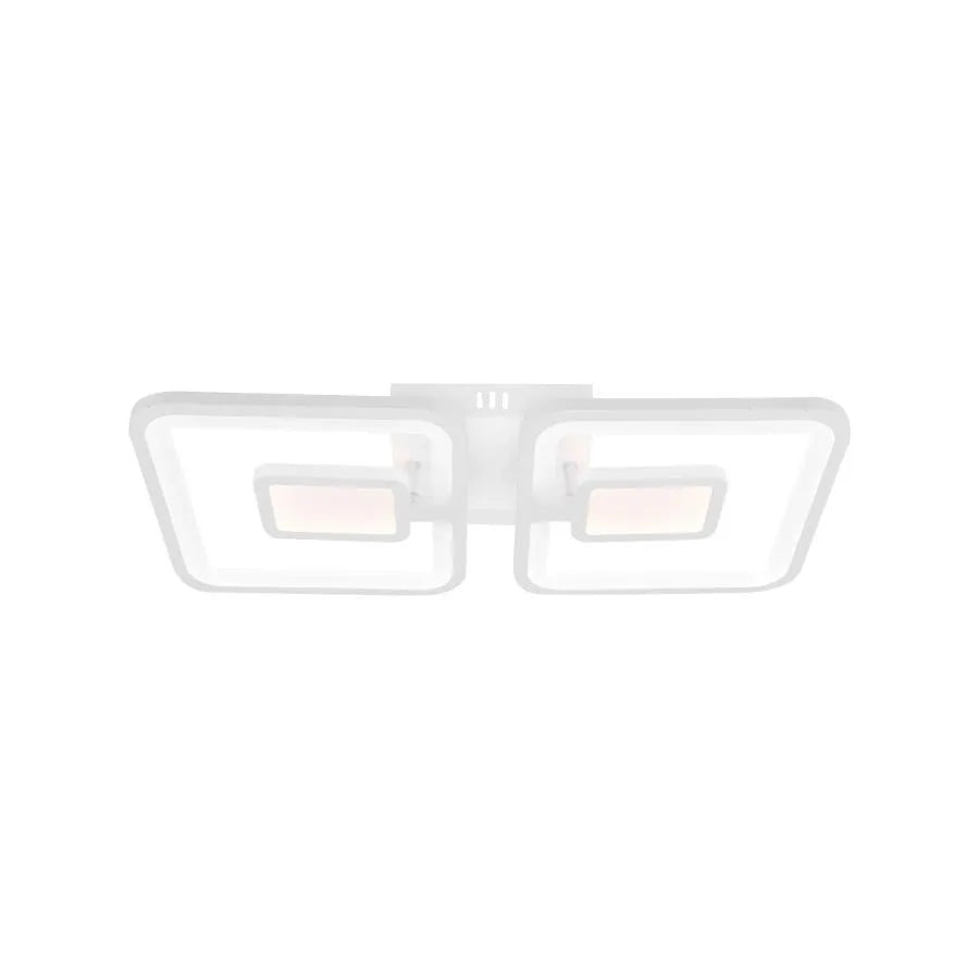 Lustra LED cu telecomanda FELIX 57W, 2 Patrate, lumina Rece/Calda/Neutra, Dimabila, Alb