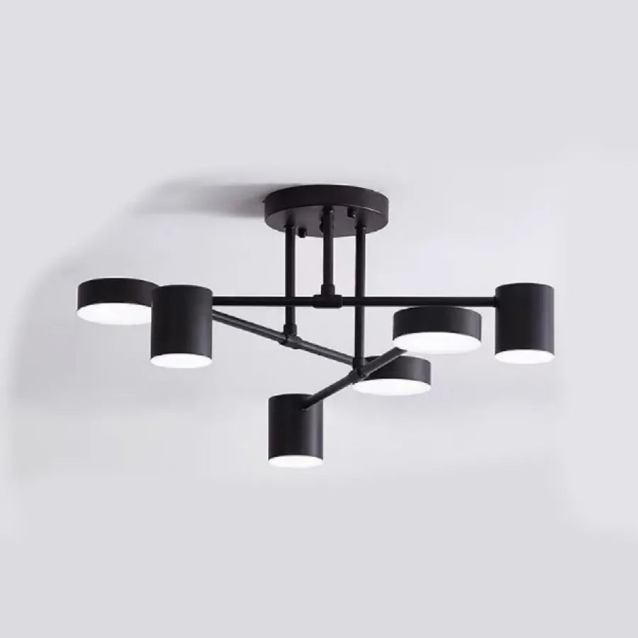 Lustra LED GALIOS 72W, 6 Elemente, lumina Rece/Calda/Neutra, Negru