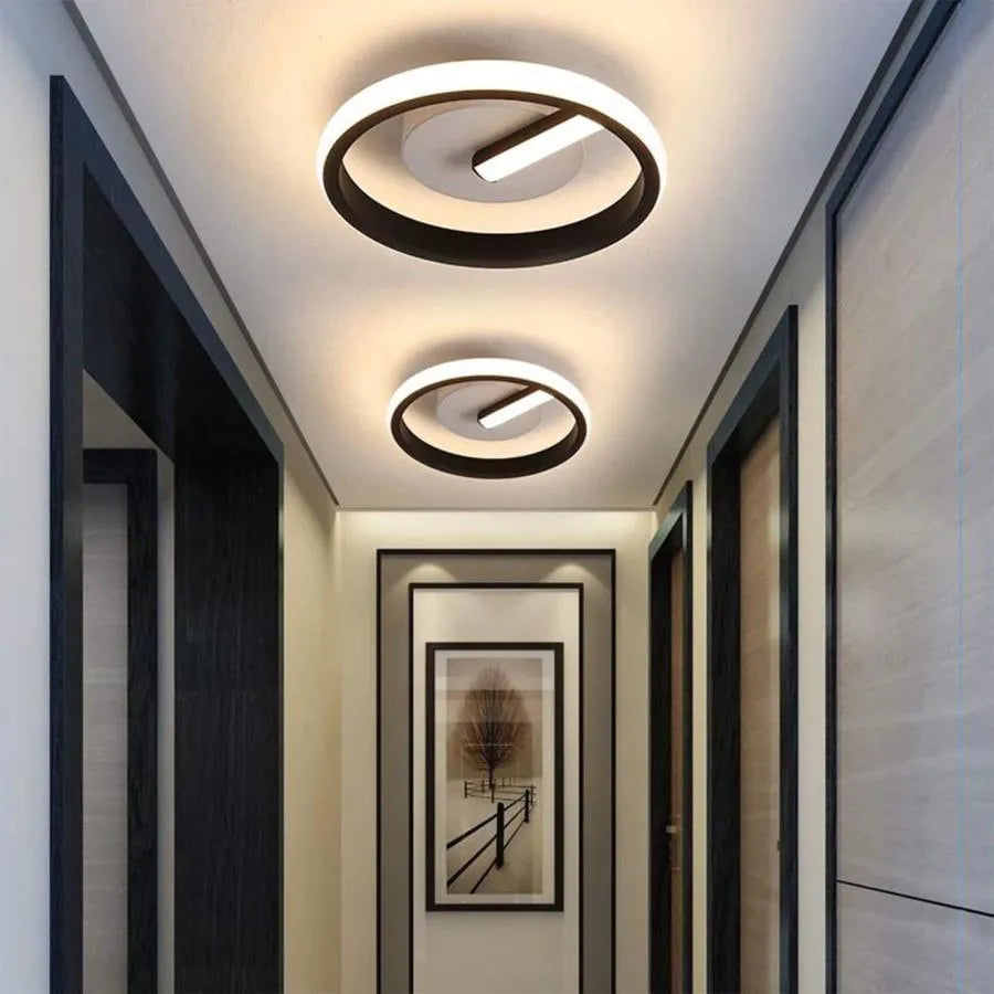Lustra LED VICTORIA 16W, Rotunda, lumina Rece/Calda/Neutra, Negru Alb