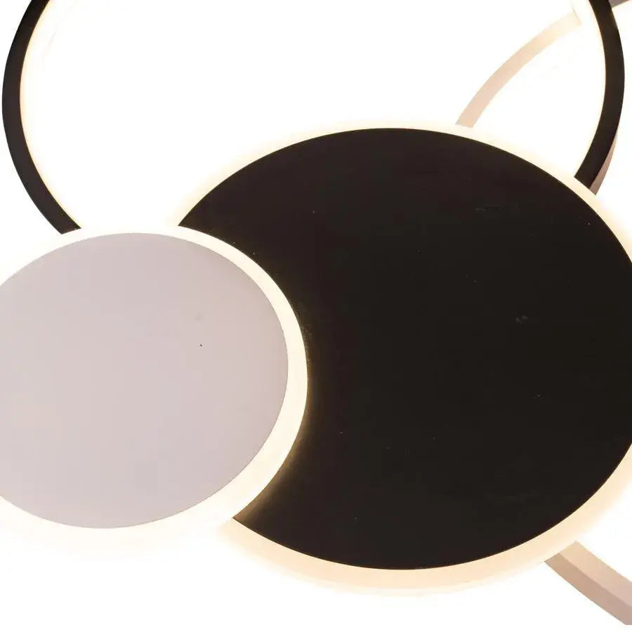 Lustra LED cu telecomanda KILLIAN 82W, 4 Cercuri, lumina Rece/Calda/Neutra, Dimabila, Negru Alb