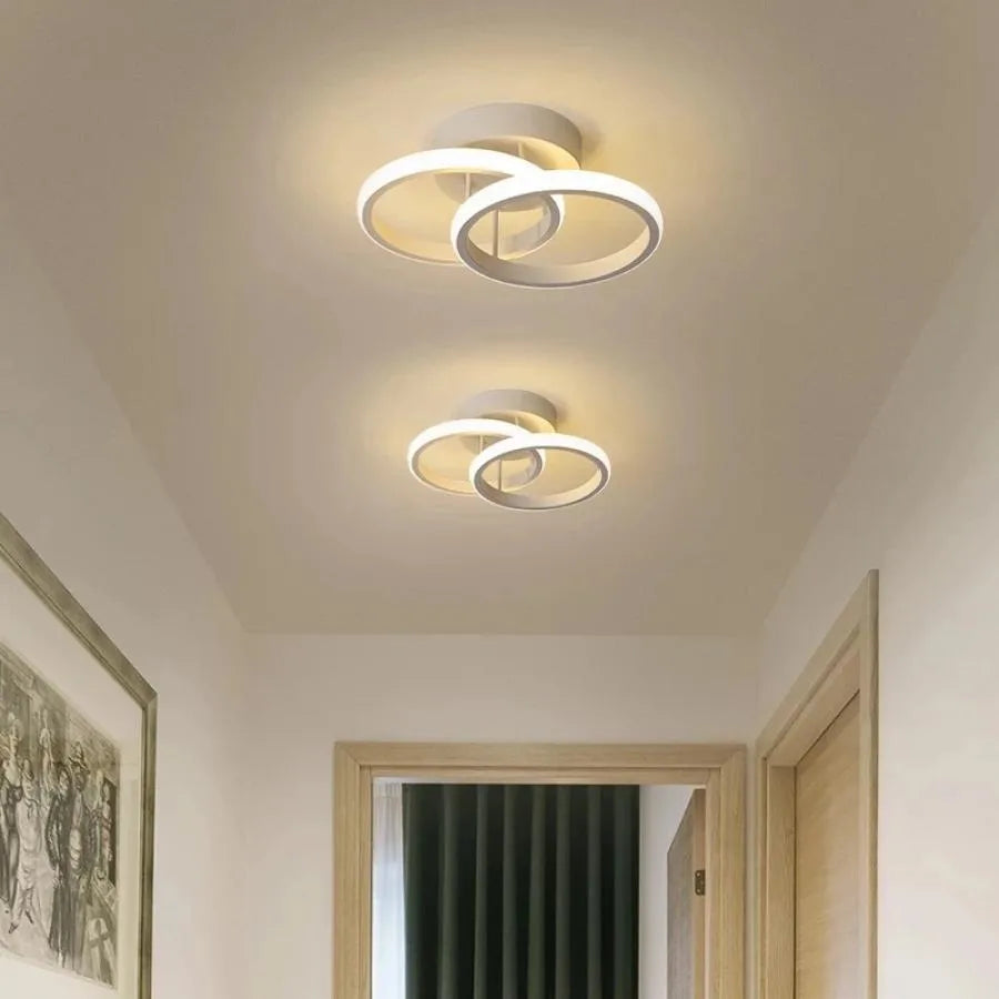 Lustra LED VERTEX CIRCULA 44W, 2 Cercuri, lumina Rece/Calda/Neutra, Alb
