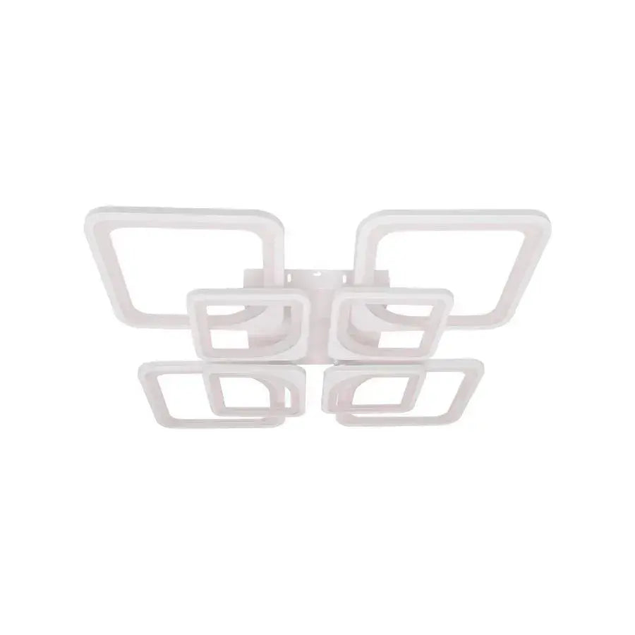 Lustra LED cu telecomanda ZOE 135W, 8 Patrate, lumina Rece/Calda/Neutra, Dimabila, Alb