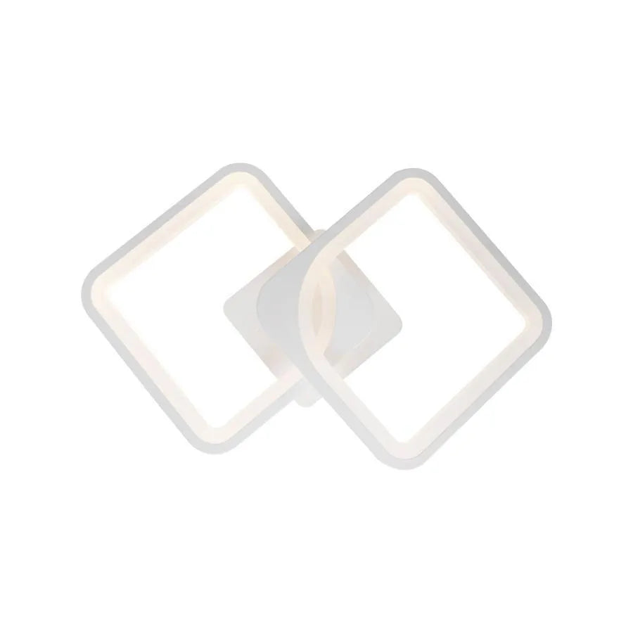 Lustra LED cu telecomanda ZOE 39W, 2 Patrate, lumina Rece/Calda/Neutra, Dimabila, Alb