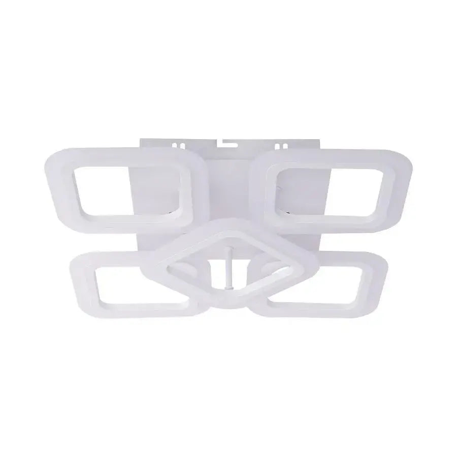 Lustra LED cu telecomanda HADRON 90W, 5 Patrate, lumina Rece/Calda/Neutra, Dimabila, Alb