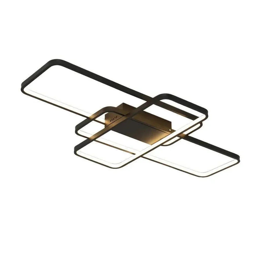 Lustra LED cu telecomanda AXIS 96W, 3 Elemente, lumina Rece/Calda/Neutra, Dimabila, Negru