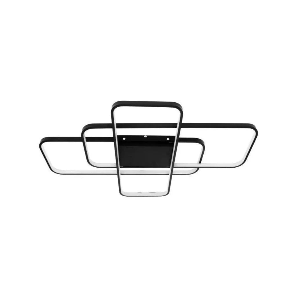 Lustra LED cu telecomanda AXIS 96W, 3 Elemente, lumina Rece/Calda/Neutra, Dimabila, Negru