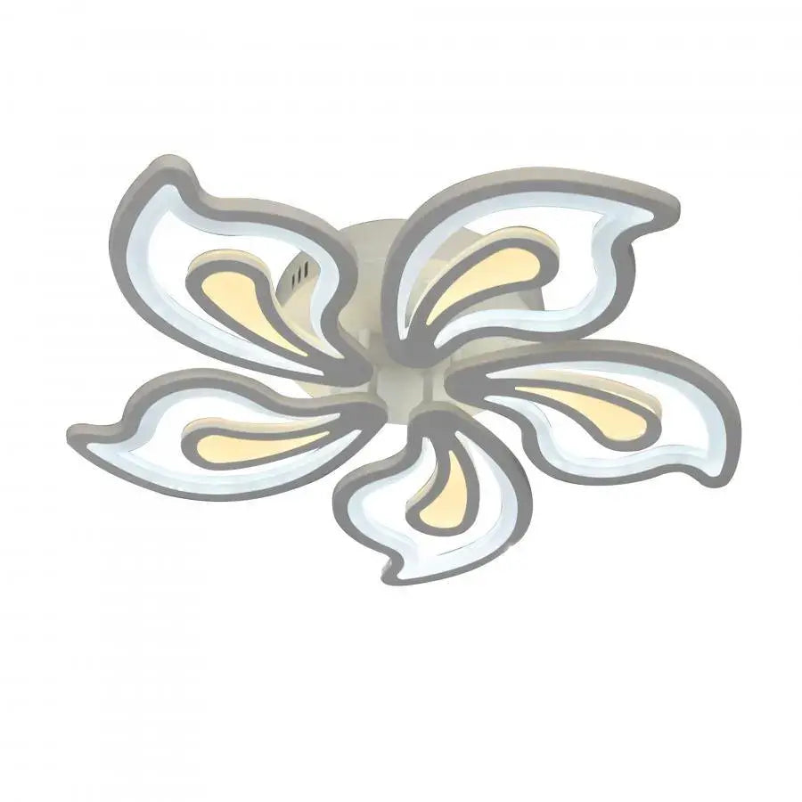Lustra LED cu telecomanda GLORIOSA 150W, 5 Petale, lumina Rece/Calda/Neutra, Dimabila, Alb