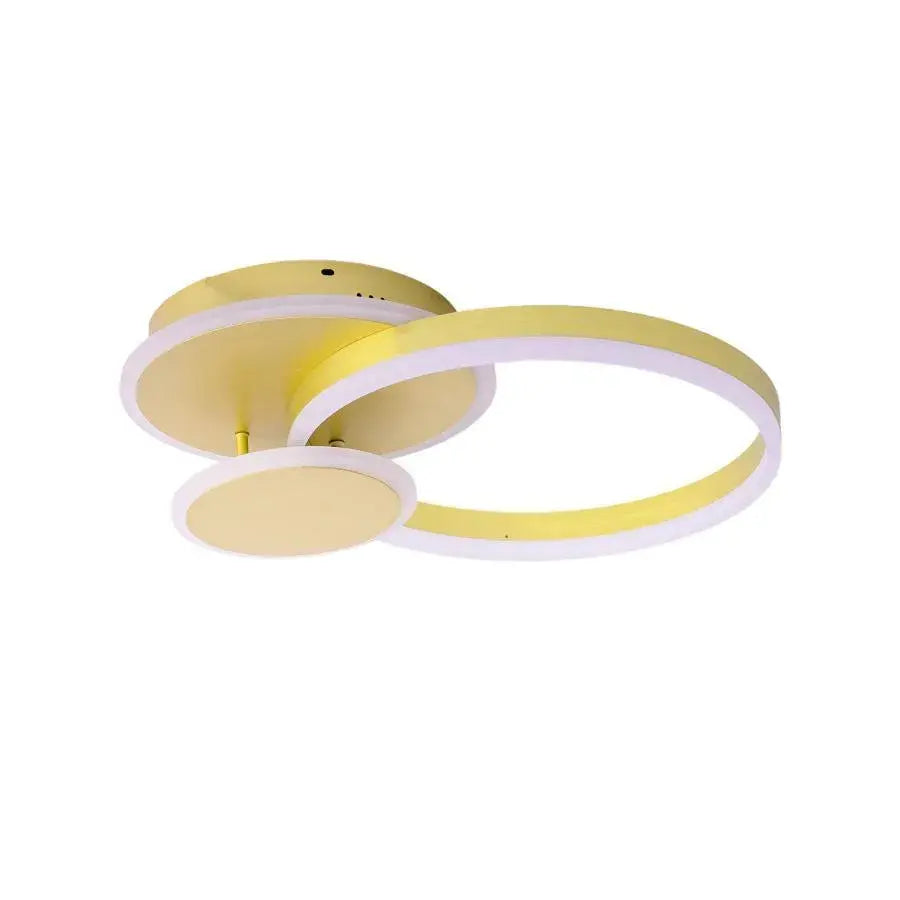 Lustra LED cu telecomanda LYRA 102W 1 Cerc, lumina Rece/Calda/Neutra, Dimabila, Auriu Periat