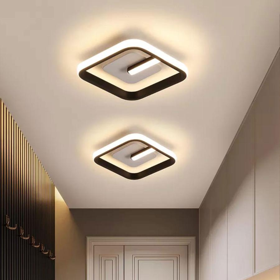 Lustra LED 24W, Negru și Alb, 3000/4000/6000K