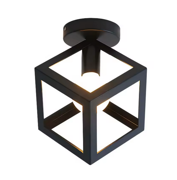 Lustra Forma Cub - STRUKTUR Mono, 1x E27, Negru, Metal