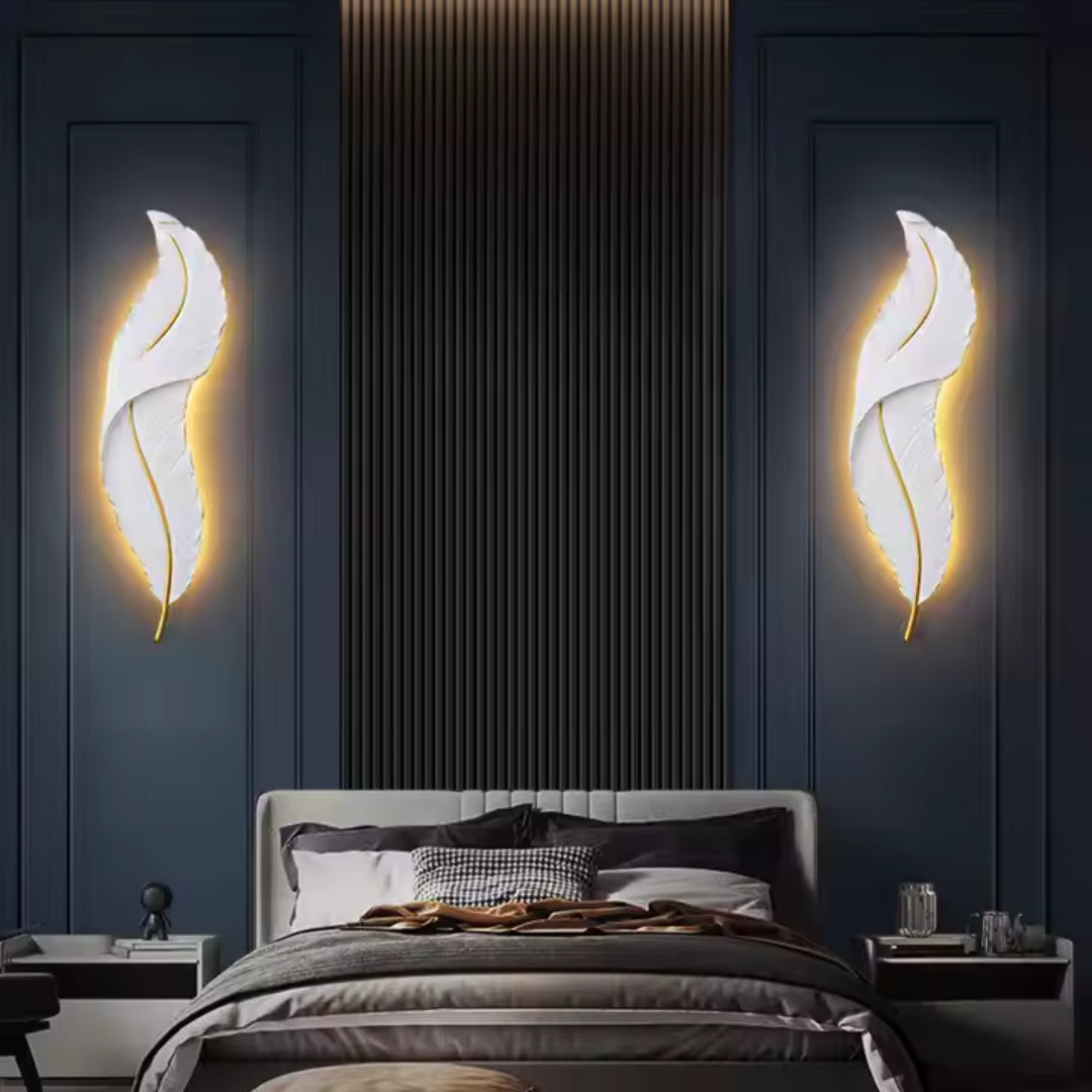 Aplica LED Pena 65cm Alb Auriu