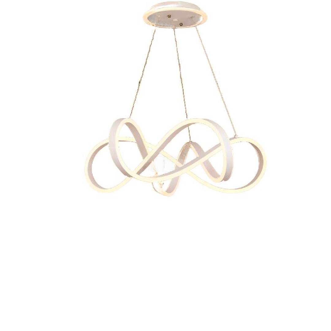 Lustra LED suspendata cu telecomanda INFINITY HALO 138W, lumina Rece/Calda/Neutra, Dimabila, Alb, Inaltime Reglabila