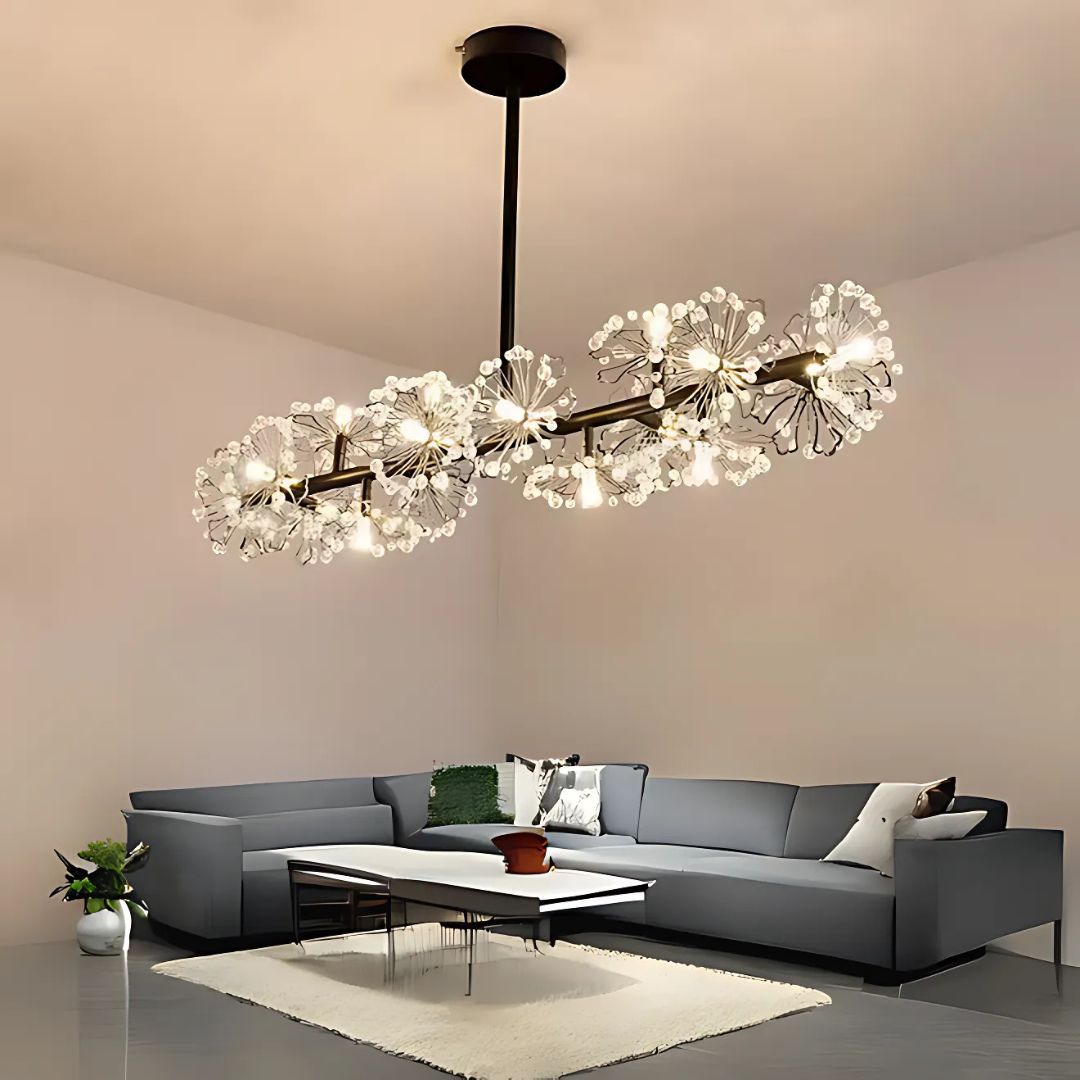 Candelabru Cristal PETERHOF Regalis 16x G4, Lungime 120cm, Negru