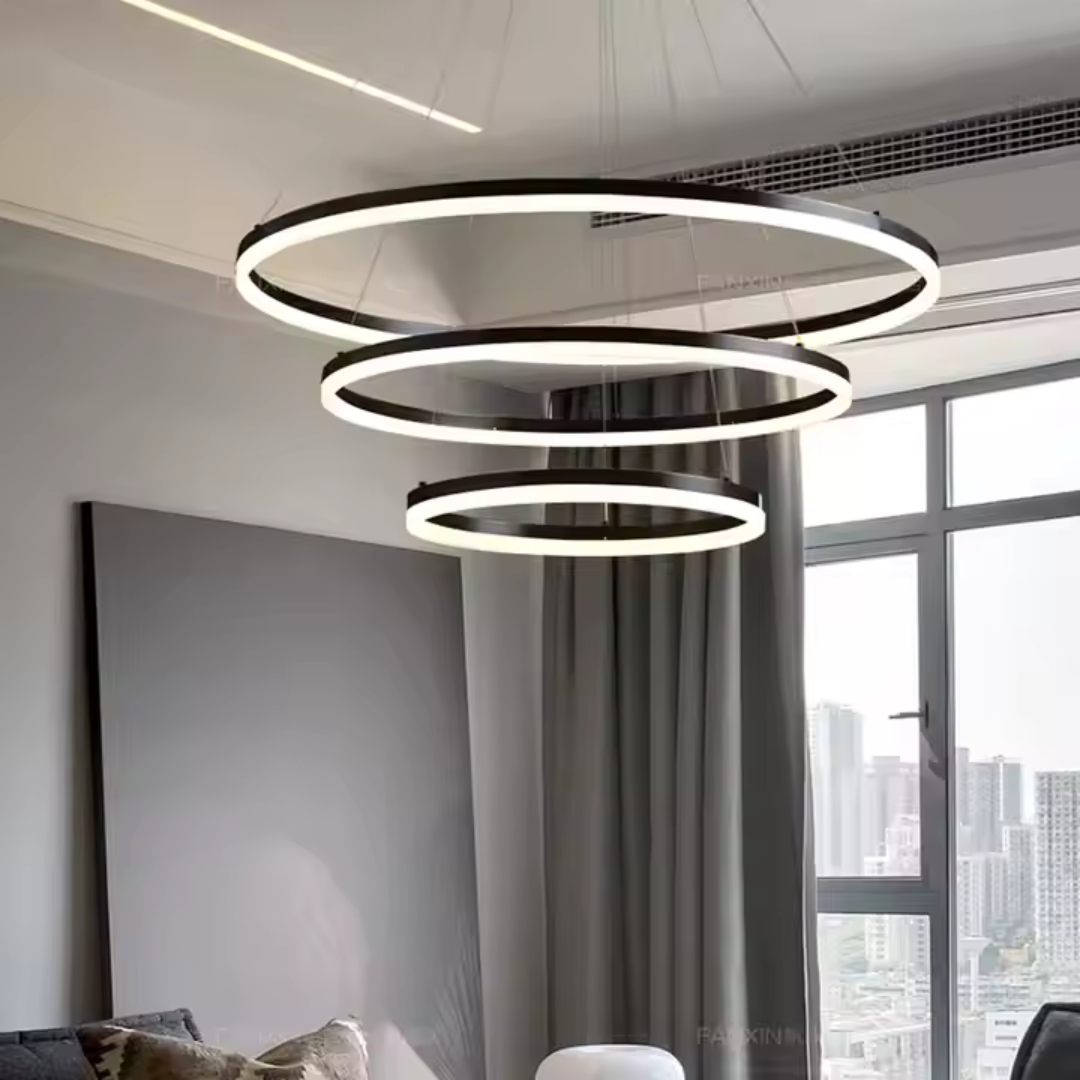 Lustra LED suspendata PAGANO 46W, 4000K, 30x40x49cm, Negru, Inaltime Reglabila