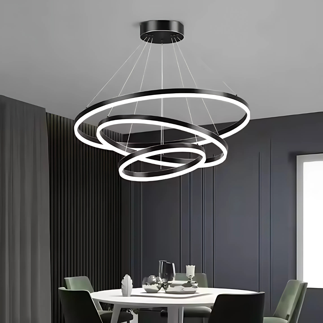 Lustra LED suspendata PAGANO 46W, 4000K, 30x40x49cm, Negru, Inaltime Reglabila