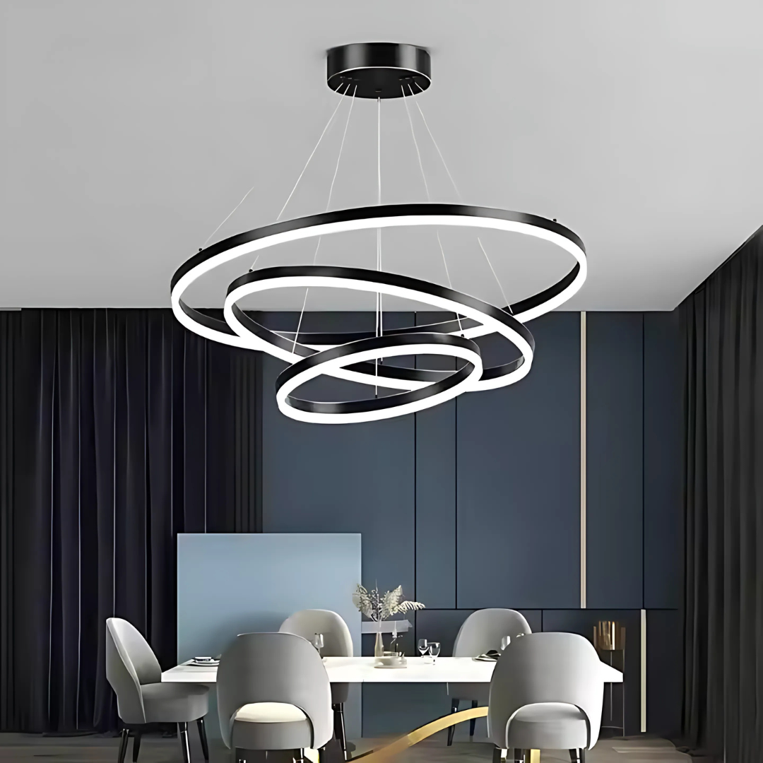 Lustra LED suspendata PAGANO 46W, 4000K, 30x40x49cm, Negru, Inaltime Reglabila