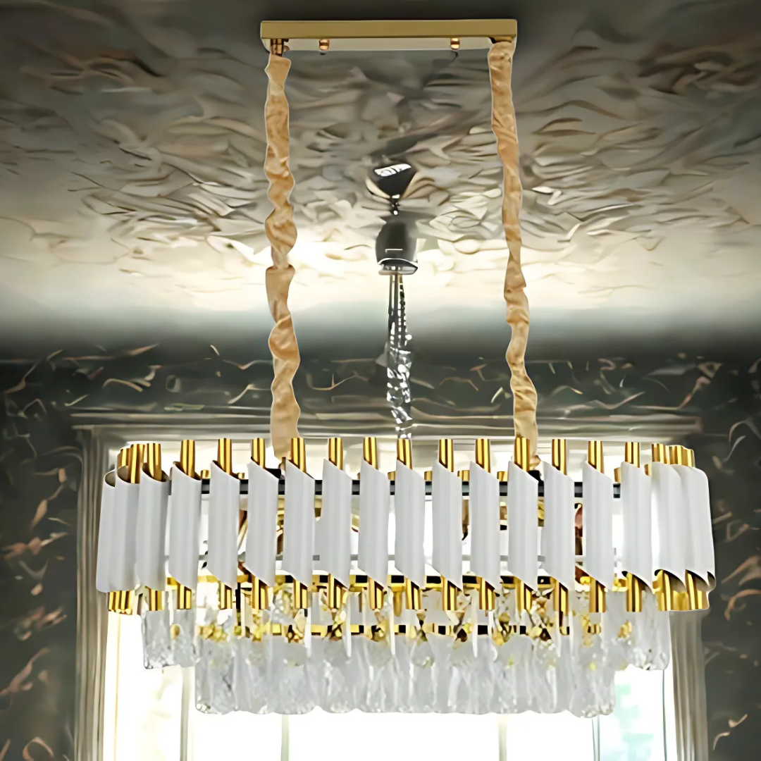 Candelabru Cristal VERSAILLES Regalis, Diametru 80cm, 10xE14, Alb, Inaltime reglabila