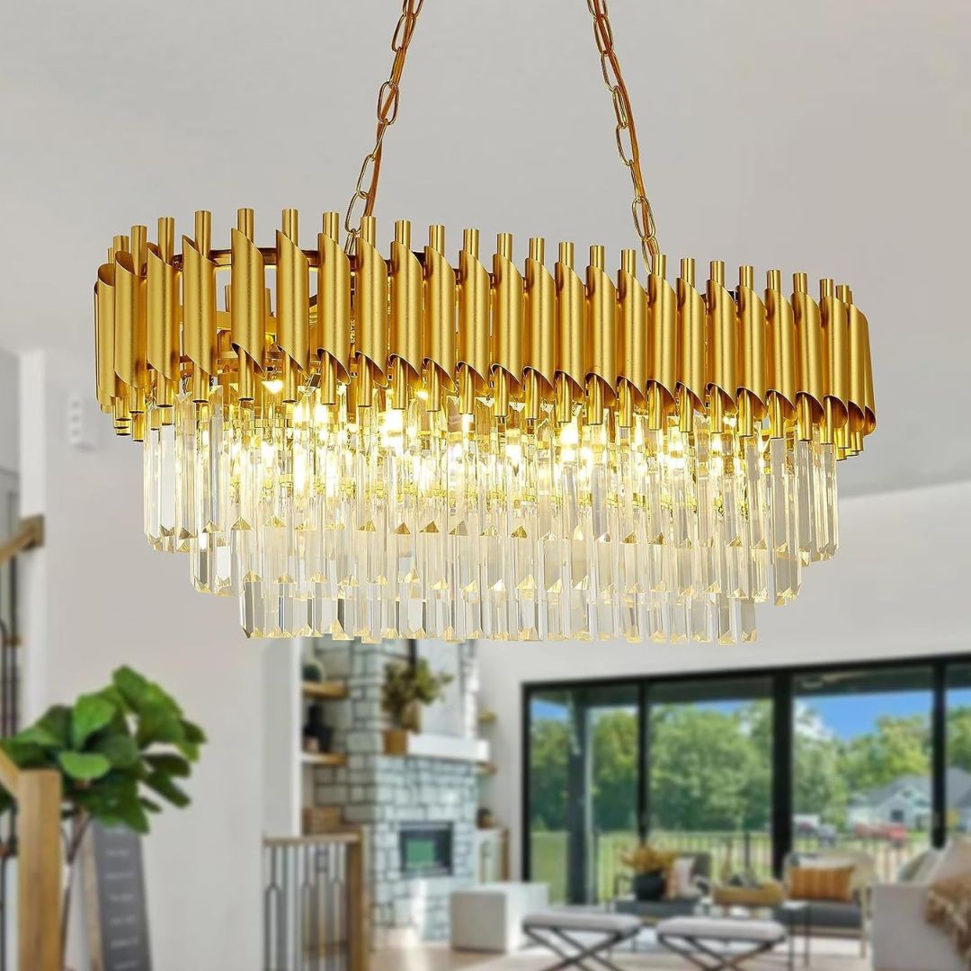 Candelabru Cristal VERSAILLES Regalis 10xE14, Diametru 80cm, Auriu, Inaltime Reglabila