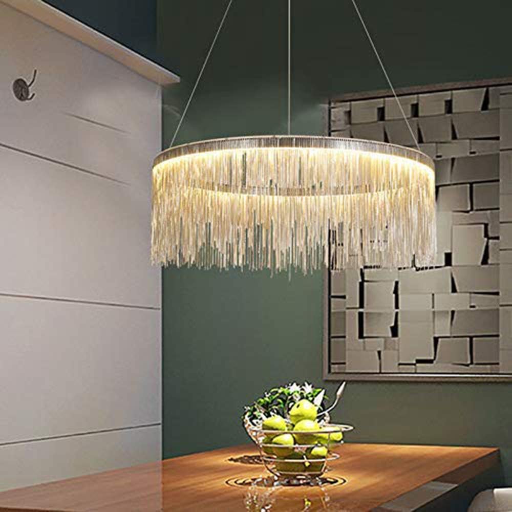Lustra LED suspendata cu telecomanda ILLUMINA MAGNUS, 32W, lumina Rece/Calda/Neutra, Dimabila, Crom Lucios