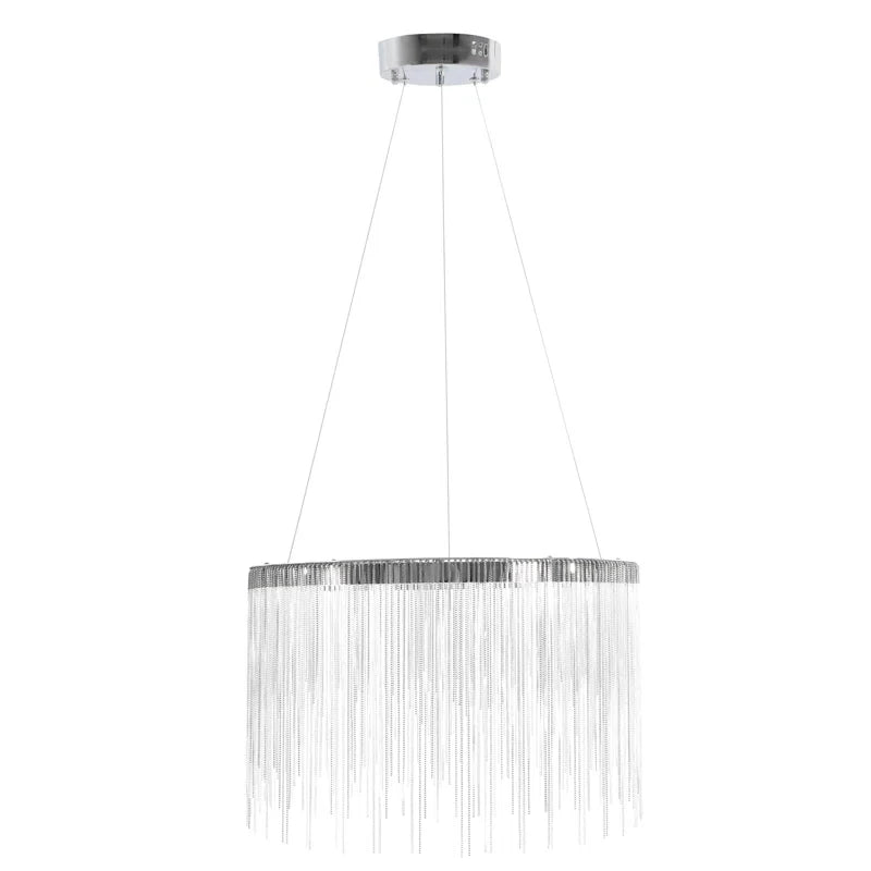 Lustra LED suspendata cu telecomanda ILLUMINA MAGNUS, 32W, lumina Rece/Calda/Neutra, Dimabila, Crom Lucios
