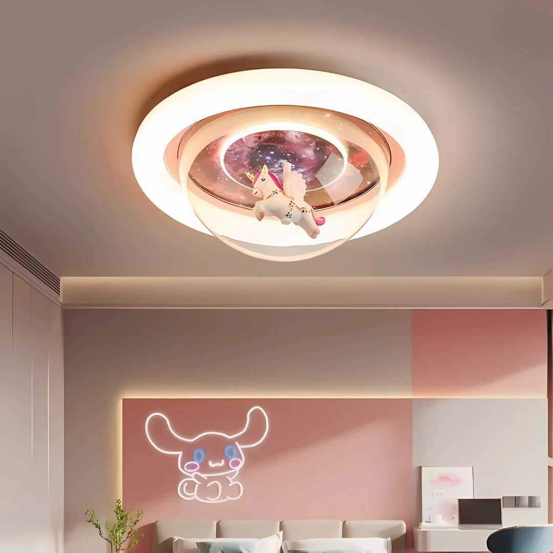 Lustra LED UNICORN, 104W, lumina Rece/Calda/Neutra, Roz