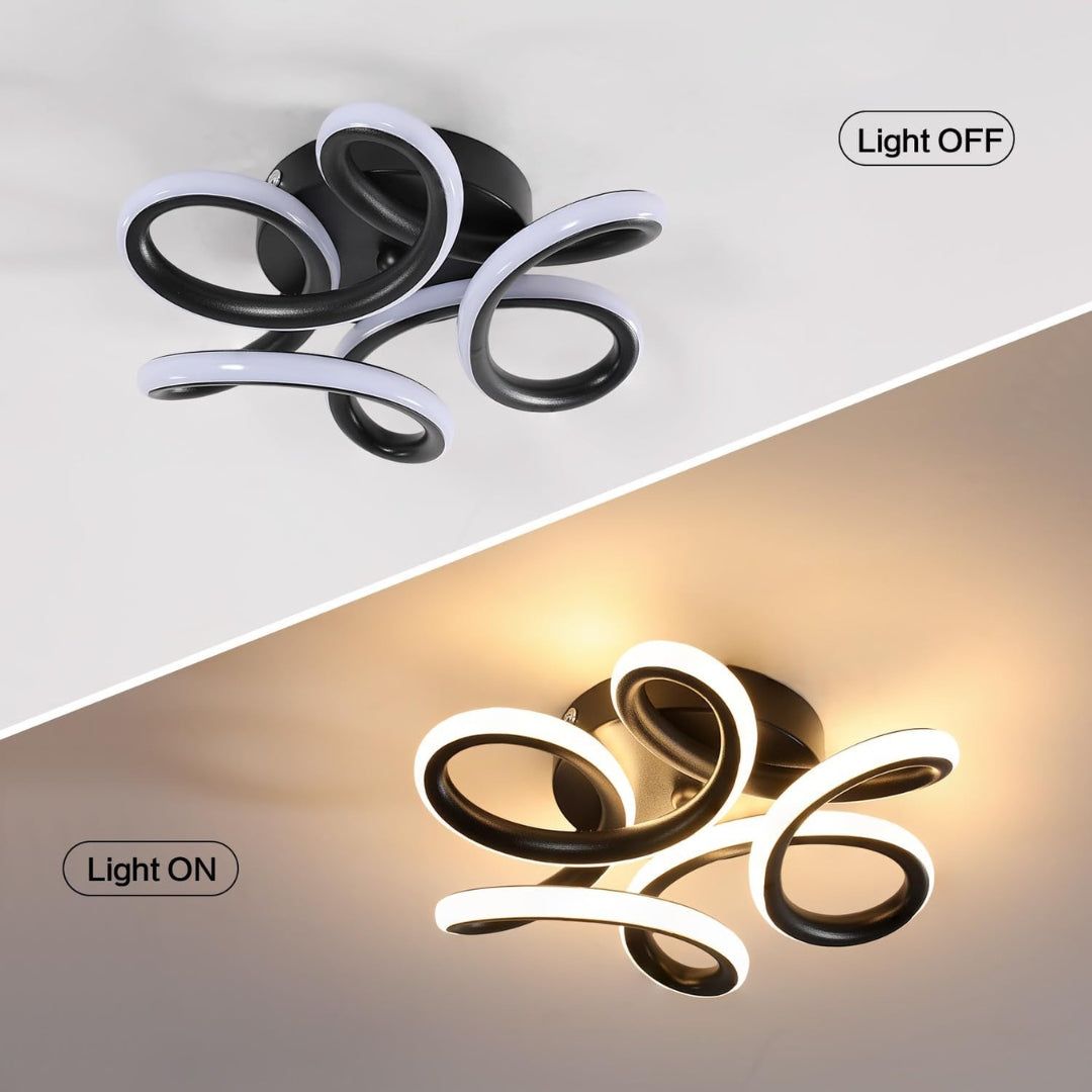 Lustra LED VERTEX HELIX, 15W, lumina Rece/Calda/Neutra, Negru