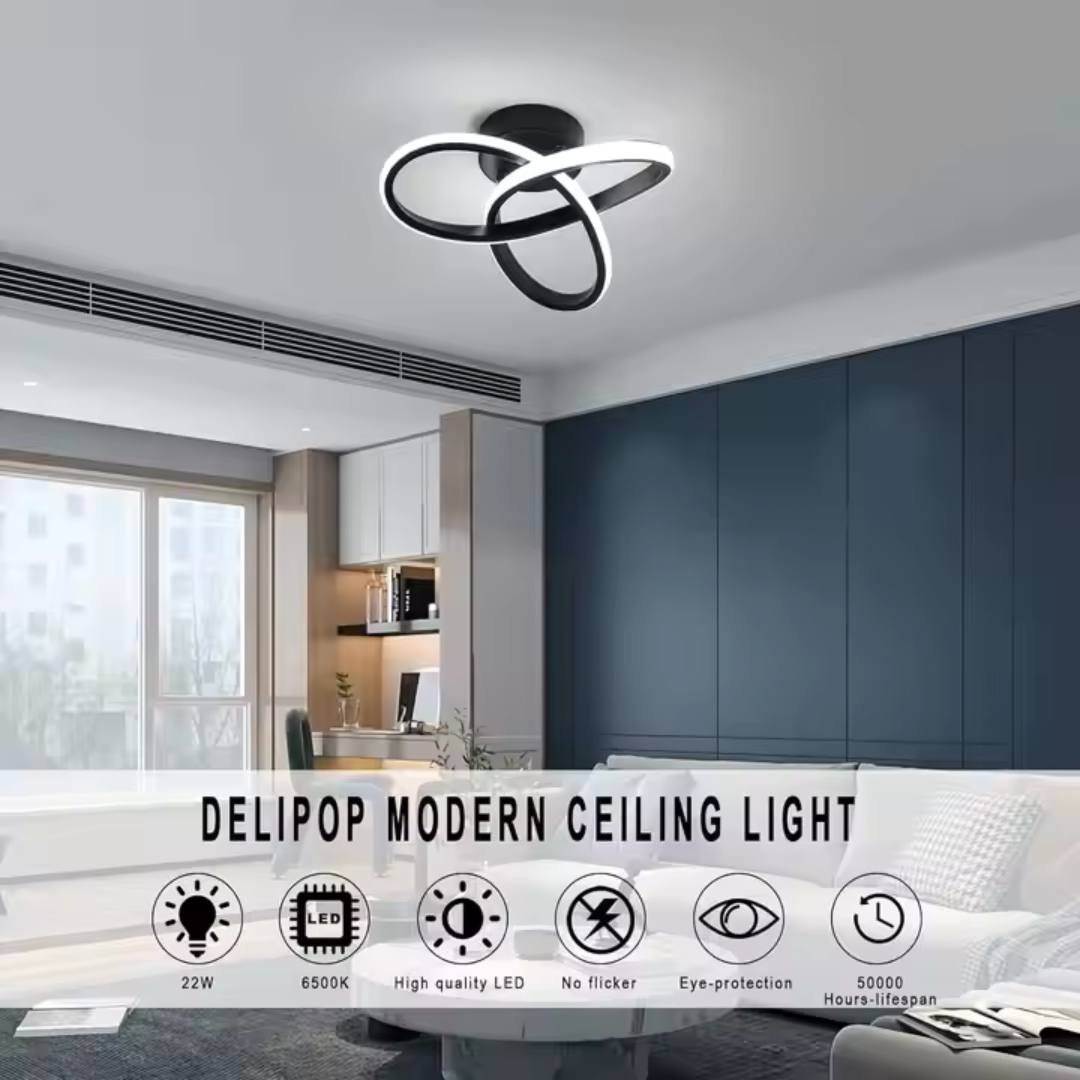 Lustra LED VERTEX Infinitum 26W, Lumina Rece/Calda/Neutra, Negru
