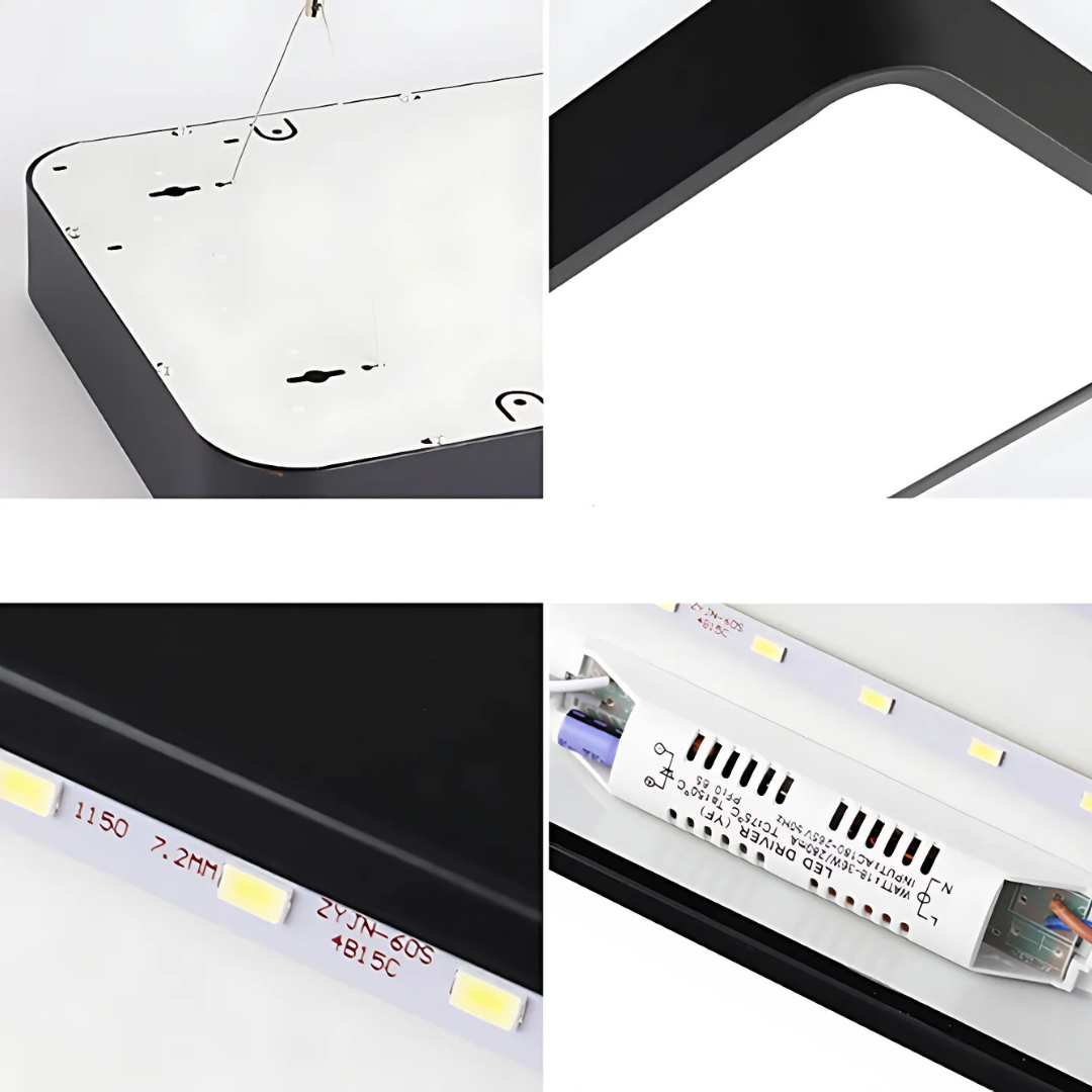 Lustra LED suspendata DARIN, 96W, Inaltime Reglabila, Lumina Rece, Negru