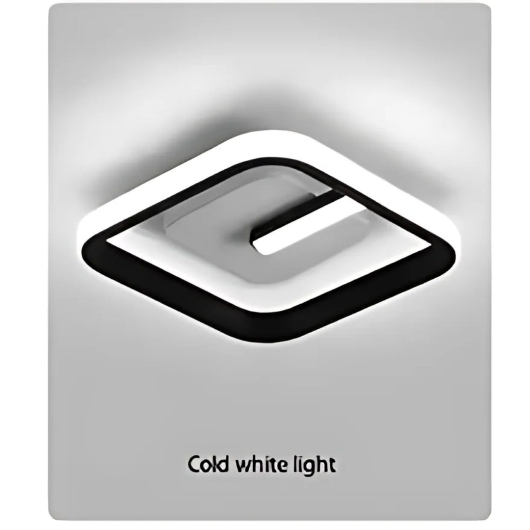 Lustra LED VICTORIA 16W, Patrata, lumina Rece/Calda/Neutra, Negru Alb