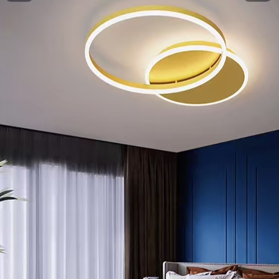 Lustra LED Dario, 2 Cercuri, 36W, Lumina Rece/Calda/Neutra, Auriu