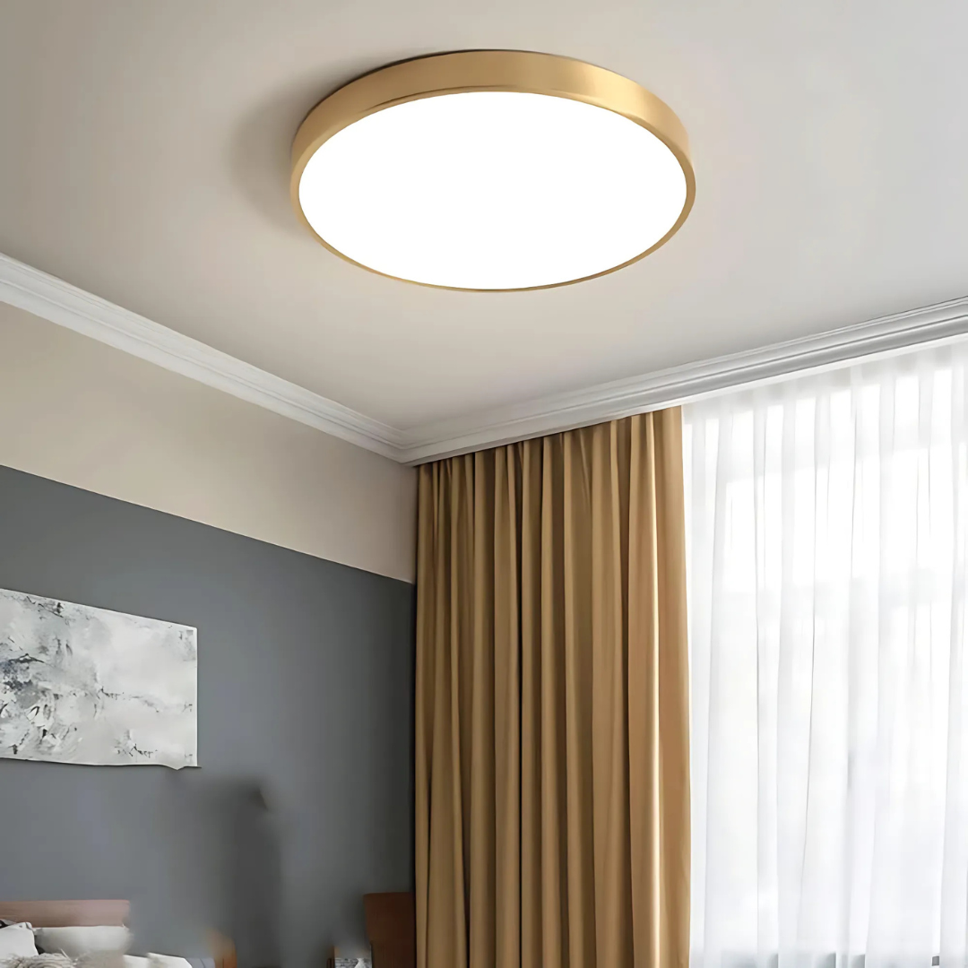 Plafoniera LED, 48W, Lumina Rece, Auriu