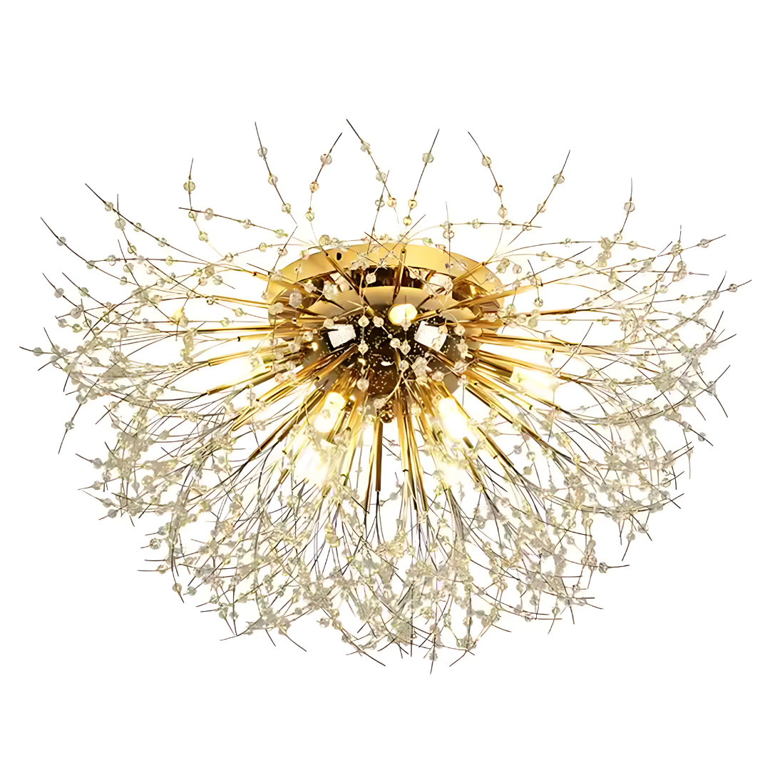 Candelabru Cristal RONDO Vivace, 8x G9, Diametru 60cm, Auriu Lucios