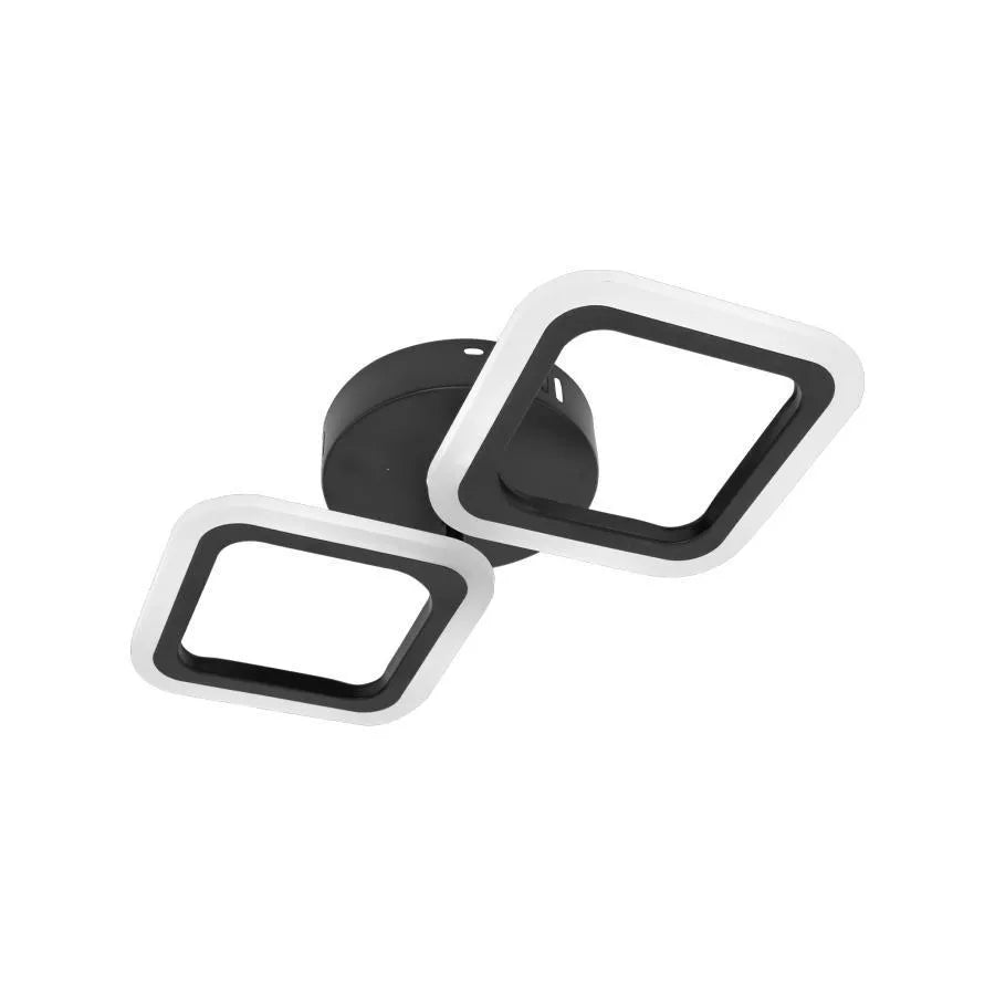 Lustra LED PULSARIS 22W, 2 Patrate, lumina Neutra, Negru