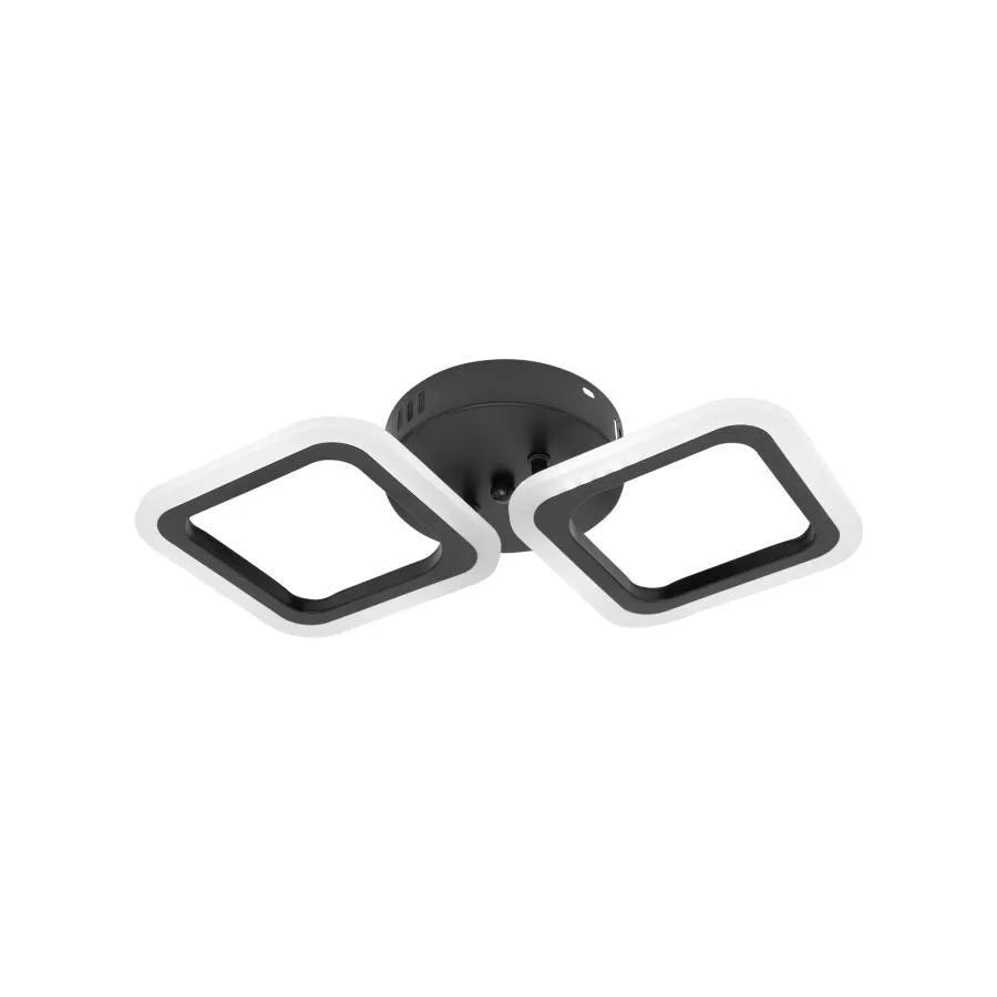 Lustra LED PULSARIS 22W, 2 Patrate, lumina Neutra, Negru