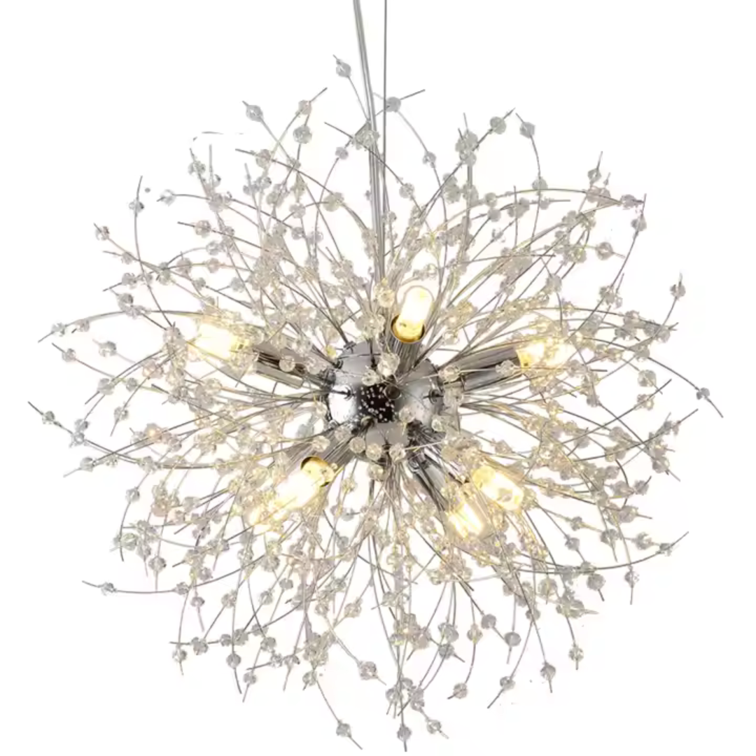 Candelabru Cristal Arvia, 12x G9, Diametru 60cm, Crom Lucios, Inaltime Reglabila Candelabre Moderne Default Title Alessandro Design
