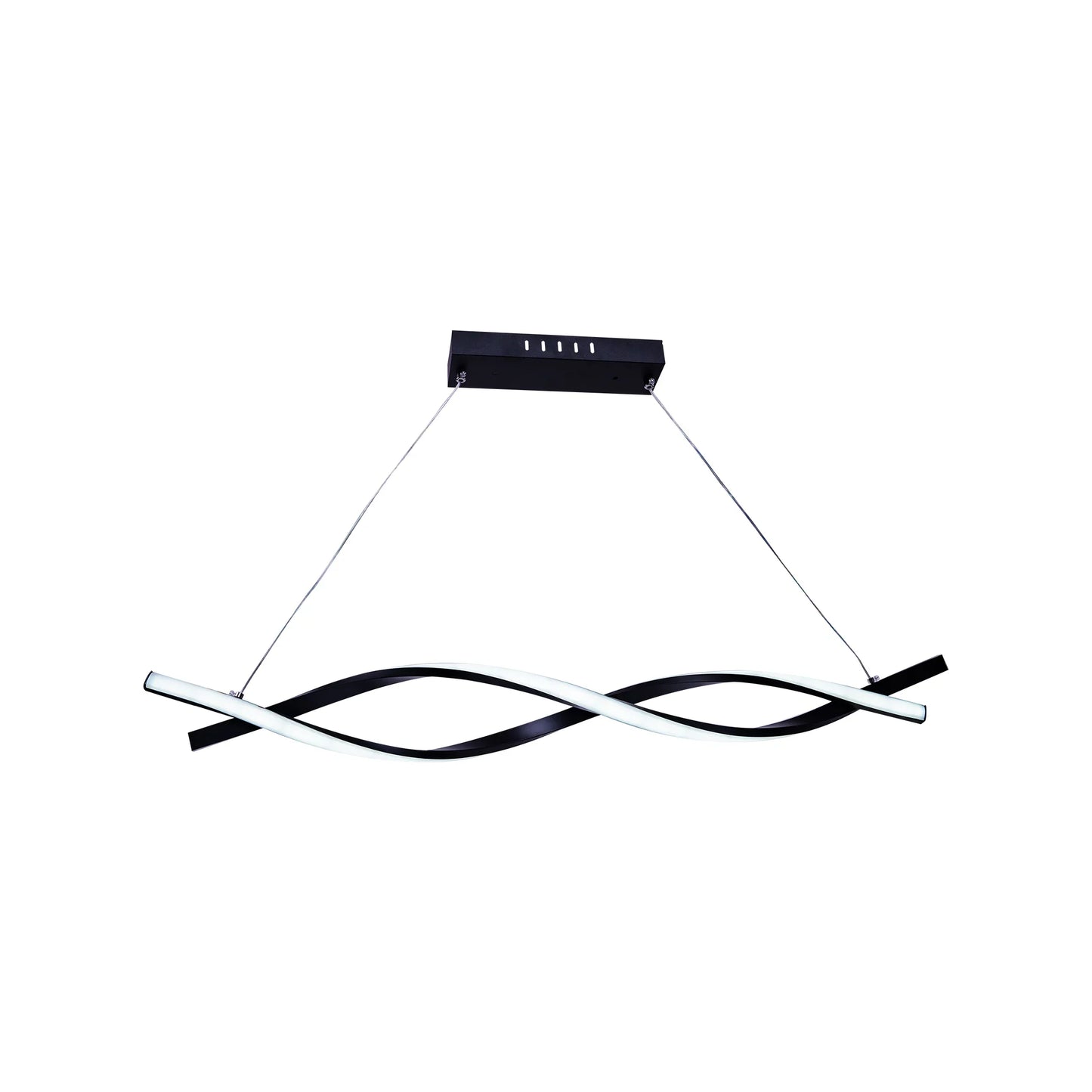 Lustra LED suspendata cu telecomanda FLUX 80W, lumina Rece/Calda/Neutra, Dimabila, Negru, Inaltime Reglabila