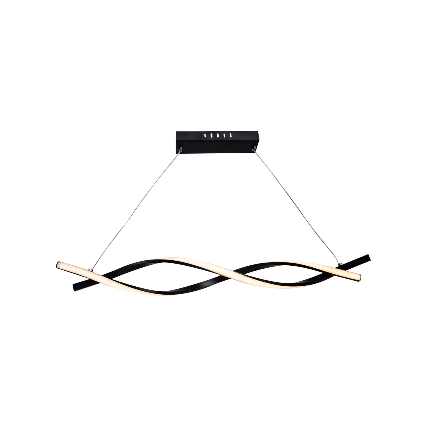 Lustra LED suspendata cu telecomanda FLUX 80W, lumina Rece/Calda/Neutra, Dimabila, Negru, Inaltime Reglabila