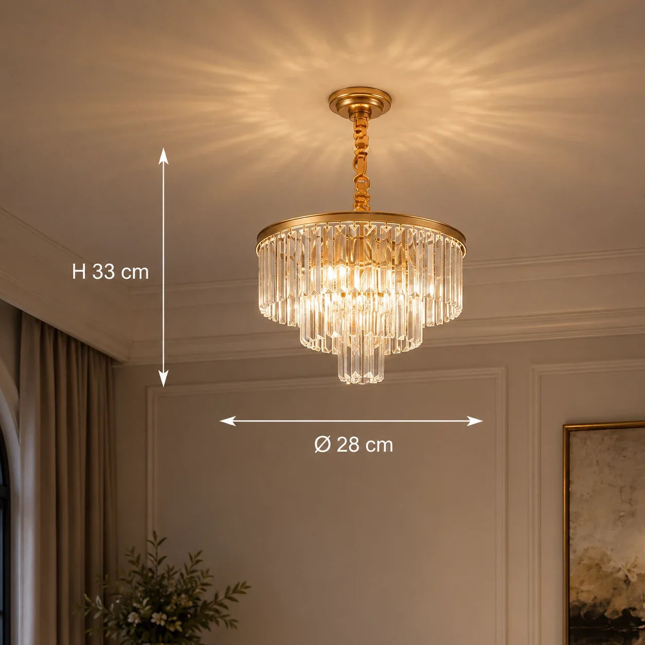 Candelabru Cristal CHAMBORD Petito 3xE14, Diametru 28cm, Auriu Mat - 01_CC930-300GD.png