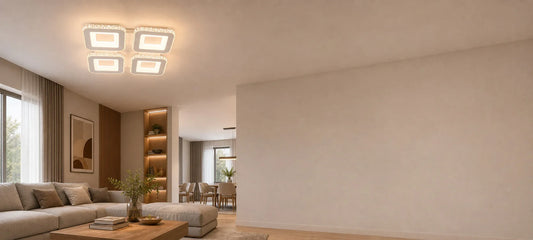 Lustra LED cu telecomanda si cristal LEILA RGB 69W, 4 Patrate, lumina Rece/Calda/Neutra, Dimabila, Alb - 01_LT078-4WH.png