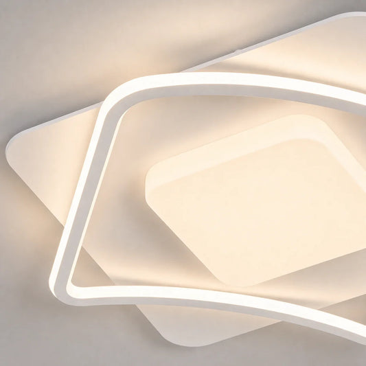 Lustra LED cu telecomanda MODERNO 53W, 2 Patrate, lumina Rece/Calda/Neutra, Dimabila, Alb - LT634-500P_closeup.png