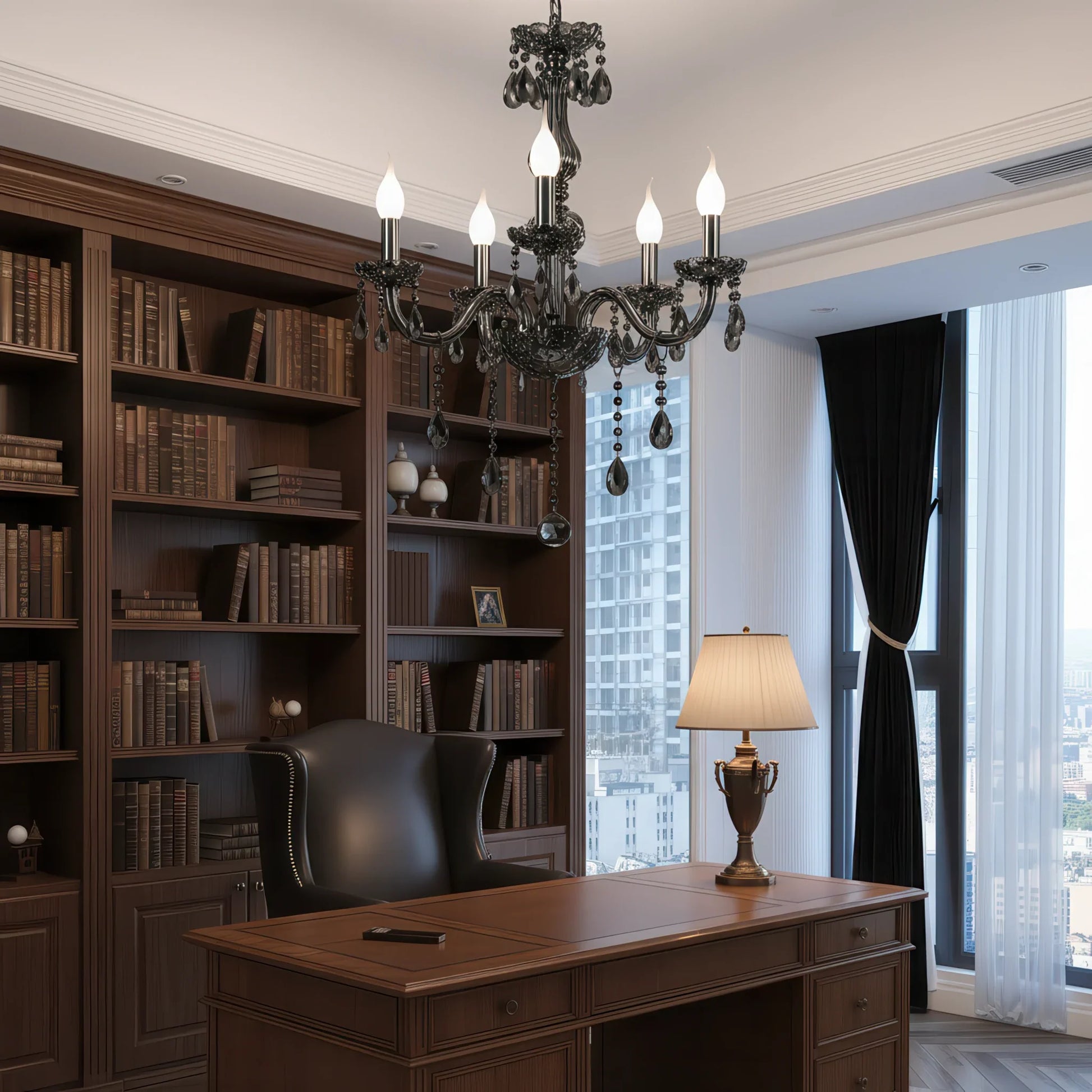 Candelabru Cristal ALNWICK Eleganza, 5xE14, Diametru 48cm, Negru, Inaltime Reglabila - 02_CC125-5BK.png