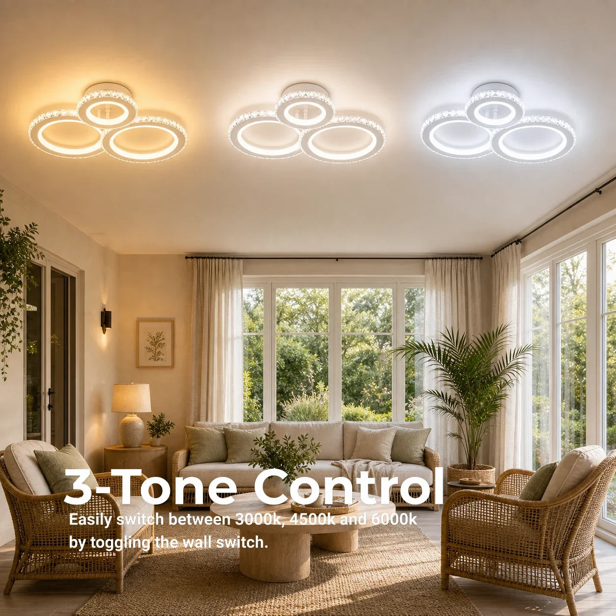 Lustra LED cu telecomanda si cristal NOVA ROTONDA RGB 75W, 3 Cercuri, lumina Rece/Calda/Neutra, Dimabila, Alb - 02_LT073-3WH.png